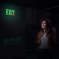 Glow In The Dark Photoluminescent Exit Sign Red Adhesive Backing Uv Inks On Tearresistant Pvc Non Electrical Scratch Re