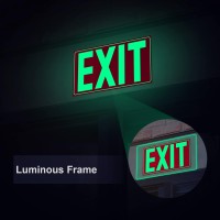 Glow In The Dark Photoluminescent Exit Sign Red Adhesive Backing Uv Inks On Tearresistant Pvc Non Electrical Scratch Re