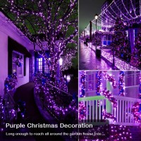 Zhouduidui Purple Halloween Lights, 800Led 330Ft Purple String Lights 8 Modes Timer Plug In Waterproof Indoor Outdoor Purple Christmas Lights For Halloween Christmas Garden Party Decoration