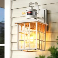 Vianis Motion Sensor Outdoor Lights White Dusk To Dawn Wall Lights Exterior Light Fixture Antirust 100 Aluminum Outdoor Wal