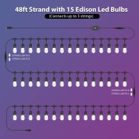 Mlambert 2 Pack 48Ft Outdoor Patio Lights, Rgb Cafe String Lights, 30+5 E26 S14 Shatterproof Edison Bulbs, Commercial Grade Dimmable String Lights For Bistro Backyard Garden - Totally 96Ft