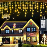 Bpazvuh 66Ft Led Christmas Lights Outdoor With 141 Drops, Clear Wire Led String Light, 611 Led Curtain Fairy Light, Waterproof Light For Christmas Holiday Wedding Party Decorations (Warm White)