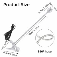 Uv Led Light Fixtures With Gooseneck And Clamp Mini Desk Light Clamp Portable Gooseneck For Outdoor Stall Gel Nail Curing, 5V Usb Input (Silver,Round Head)