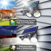 K Kasonic Solar Outdoor Lights 5000Lm Led Motion Sensor Security Lights 7000K High Brightness Solar Flood Light For Garage Y