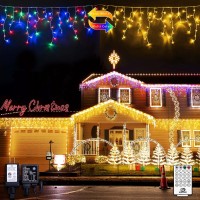 Jmexsuss Color Changing Christmas Lights Outdoor Waterproof, 11 Modes 400 Led Christmas Icicle Lights With 40 Drops, Warm White To Multicolor Icicle String Lights For Christmas Eaves Party Decorations