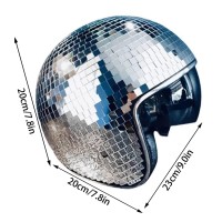 Biudui Disco Ball Helmets, Disco Mirror Glitter Ball Helmets, Glitter Mirror Glass Disco Helmets, Stunning Disco Ball Helmets For Dj Club Stage Bar Party Dance