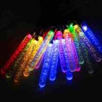 Berocia Solar String Lights Outdoor Waterproof, 7M/24Ft 50 Led 8 Modes Outdoor Icicle Solar Powered String Lights For Patio, Solar Garden Lights For Yard Porch Wedding Party Decoration