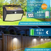 Peasur Solar Outdoor Lights, [138 Led/10 Packs] Solar Motion Sensor Security Lights With 3 Lighting Modes Wireless Solar Wall Lights Waterproof Solar Powered Lights For Garden Fence Yard Deck Garage