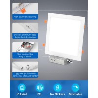 Vtuik 11 Inch 24W Dimmable Square Led Can Light Retrofit With Junction Box 1920Lmcri85 Ultra Thin Led Downlight 5Cct 2700K500