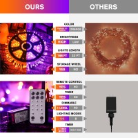 Jmexsuss 168Ft 600 Led Halloween Decor Lights Outdoor Clear Wire Orange Purple Halloween String Lights Indoor Plug In 11 Modes