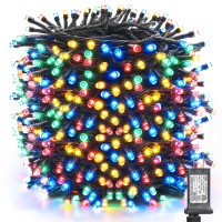 Toodour Christmas Lights Outdoor, 213Ft 600 Led Christmas String Lights, 8 Modes, Timer, Waterproof Christmas Fairy Twinkle Lights For Home Garden Yard Wedding Party Tree Xmas Decors - Multicolor