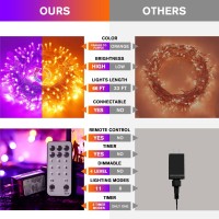 Jmexsuss Halloween Decoration Lights 200 Led Orange Purple Halloween Lights Clear Wire 11 Modes Connectable Halloween String L