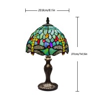 Tiffany Table Lamp Stained Glass Crystal Bead Style Table Light Handmade Desk Bedside Table Night Lamp Antique Art Craft Gifts