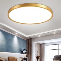 Inshareplus 12Inch Led Wooden Ceiling Light, 24W [240W Equiv] Daylight White 5000K Modern Ceiling Lamp Fixture, 3200Lm Super Bright Flush Mount Ceiling Lights For Bedroom, Office, Hallway