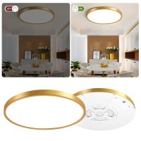 Inshareplus 12Inch Led Wooden Ceiling Light, 24W [240W Equiv] Daylight White 5000K Modern Ceiling Lamp Fixture, 3200Lm Super Bright Flush Mount Ceiling Lights For Bedroom, Office, Hallway