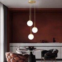 Modern Minimalist Stairwell Round Glass Ball Chandelier Shop Restaurant Dining Table Brass Chandelier Cafe Box Decorative Chandelier Homestay Aisle Entrance Light