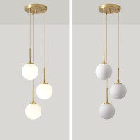 Modern Minimalist Stairwell Round Glass Ball Chandelier Shop Restaurant Dining Table Brass Chandelier Cafe Box Decorative Chandelier Homestay Aisle Entrance Light