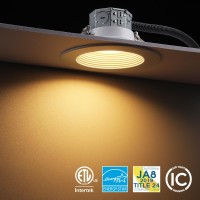 Torchstar 8Pack 5Cct 6 Inch Led Integrated Canless Led Recessed Lighting With Jbox Antiglare Deep Baffle Cri90 Dimmable Cei