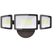 Onforu 55W Led Security Light, 5500Lm Super Bright Outdoor Flood Light Fixture With 3 Adjustable Heads, Ip65 Waterproof, 6500K White Wall Mount Exterior Security Light For Eave, Yard, Garden, Porch