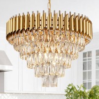 Axilixi Modern Crystal Chandelier Gold, 24