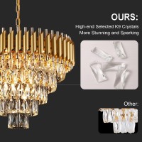 Axilixi Modern Crystal Chandelier Gold, 24