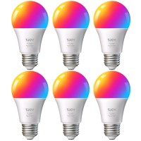 Tjoy Bluetooth Light Bulb, Smart Light Bulbs With App Control, Rgb Color Changing Led Light Bulbs Music Sync, Led Smart Light Bulb For Room, A19 E26 800Lm, 6 Pack (Not Support Alexa/Google/Wifi)