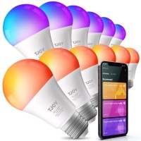 Tjoy Bluetooth Light Bulb, Smart Light Bulbs With App Control, Rgb Color Changing Led Light Bulbs Music Sync, Led Smart Light Bulb For Room, A19 E26 800Lm, 12 Pack (Not Support Alexa/Google/Wifi)