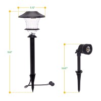 Greenlighting Low Voltage Landscape Lights, (8 Pack- 6 Stake Lights, 2 Flood Spotlights, & Transformer) Led, Landscaping Lighting, Yard Lights, Pathway, Outdoor Walkways & Path, Garden, Deck, Black