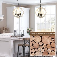 Stepeak Farmhouse Chandelier 4Light Dining Room Light Fixtures Over Table Distressed Wood White Chandeliers For Dining Room K