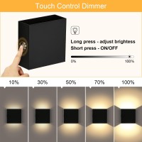 Lightess Led Wall Sconce Battery Powered, Touch Control Dimmable Wall Lamp Rechargeable Black, Up Down Wall Mount Lights For Hallway Living Room, Warm White, Lg9939106