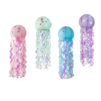 Padrio Mermaid Party Decor Jellyfish Paper Lanterns 4 Set In Blue Pink Purple Green For Kids Birthday Baby Shower Weddings