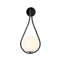 Fulesi Black Wall Sconce 1 Light Mid-Century Wall Sconce Modern Globe Glass Wall Light Bathroom Vanity Lights Hallway Light Fixture Sconces