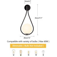 Fulesi Black Wall Sconce 1 Light Mid-Century Wall Sconce Modern Globe Glass Wall Light Bathroom Vanity Lights Hallway Light Fixture Sconces