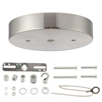 Eifhyt Canopy Kit For Chandelier, 5 1/8 Ceiling Lighting Modern Steel Canopy Kit Light Fixture Cover Plate, Hook & Cord Holder For Pendant Lighting Fixtures (Brushed Nickel)