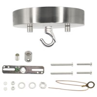 Eifhyt Canopy Kit For Chandelier, 5 1/8 Ceiling Lighting Modern Steel Canopy Kit Light Fixture Cover Plate, Hook & Cord Holder For Pendant Lighting Fixtures (Brushed Nickel)