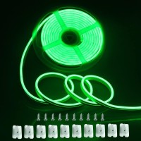 Aclorol Neon Lights Neon Led Strip Lights Led Rope Lights Flexible For Bedroom Wall Indoor Outdoor Party Kitchen Decor Tube Green 320Leds/M 16.4Ft 5M Waterproof Dc 12V (Not Power Supply)