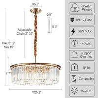 Lighceac 23 8Light Modern Crystal Chandelier Light Fixtures 2 Rings Gold Luxury Chandeliers For Dining Room Round Hanging Pen