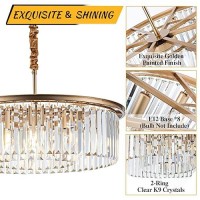 Lighceac 23 8Light Modern Crystal Chandelier Light Fixtures 2 Rings Gold Luxury Chandeliers For Dining Room Round Hanging Pen