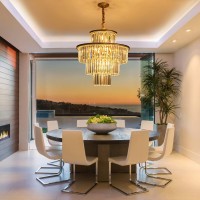 Lighceac 23 14Light Modern Crystal Chandelier Light Fixtures 4Tier Gold Luxury Chandeliers For Dining Room Round Hanging Pen