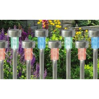 Garden Mile 10 X Solar Powered Colour Changing Led Stake Lights Garden Path Border Driveway Outdoor Path Solar Power Light Up Stakes For Garden Colour Lighting Garden Outdoor Lights Solar Lamp Post