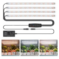 Kullsinss Led Grow Light Strips, 240 Leds Full Spectrum Grow Lights For Indoor Plants With Auto On/Off Timer, 10 Dimmable Levels, Plant Growing Lamps For Greenhouse Shelves Seed Starting