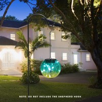 Hanging Solar Lights Outdoor Solar Lanterns Outdoor Decorative Cracked Glass Ball Lights Solar Powered Waterproof Led Globe Lant