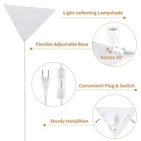 Haultop Corner Light, Plug In Ceiling Lights, Modern Corner Lights For Living Room, Triangle Corner Light With Acrylic Shade, Corner Lamp For Office, Bedroom