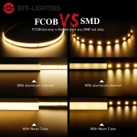 Btf-Lighting Fcob Cob Fob Led Strip Lights Usb Powered 6.56Ft 640Leds Warm White 3000K Dimmable 90+ Hight Cri 5V 7W/M Flexible High Density For Tv Backlight Pc Bedroom Kitchen Home Diy Decoration