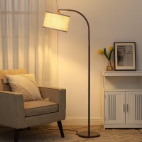 Dewenwils Modern Arched Floor Lamp, Corner Light With Adjustable Line Lampshade, Minimalist Standing Tall Arc Lamp For Living Room, Bedroom, Office, Simple Design Farmhouse Style (Bronze)