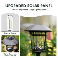 Grand Patio Solar Outdoor Lights, 5 Pack, Glass Light Aluminum & Steel Frame, Waterproof, All-Weather Pathway Light, Automatic Dusk And Dawn Sensor (Slate Gray)