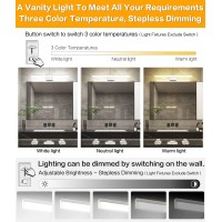 Solfart 31.5 Inch 3 Color Temperature Dimmable Modern Led Vanity Light Silver Finishing Bathroom Vanity Light Fixtures 3000K/ 4500K/ 6000K