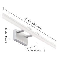 Solfart 31.5 Inch 3 Color Temperature Dimmable Modern Led Vanity Light Silver Finishing Bathroom Vanity Light Fixtures 3000K/ 4500K/ 6000K