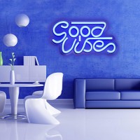 Good Vibes Neon Sign Blue Good Vibes Led Neon Signs For Wall Decor Good Vibes Neon Lights Good Vibes Neon Light For Bedroom Neon Wall Signs