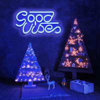 Good Vibes Neon Sign Blue Good Vibes Led Neon Signs For Wall Decor Good Vibes Neon Lights Good Vibes Neon Light For Bedroom Neon Wall Signs